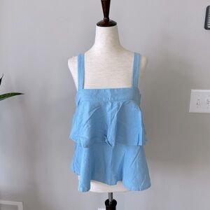 Abound Linen Blend Blue Layered Tank Top